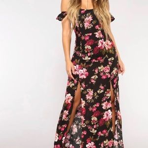Fashion Nova Floral Off Shoulder Maxi Dress M